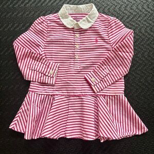 Ralph Lauren Striped Pink and White Infant Dress